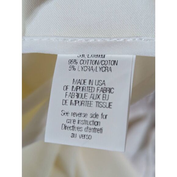 Theory Women's Off-White Zip Back Casual Formal Cotton Blend Pencil Skirt Size 8 - Picture 5 of 6